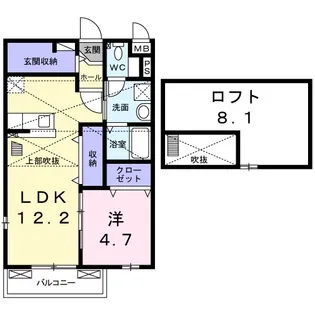 ハイバレー ノルド【2階】の間取り