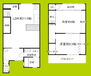 大阪府大阪市淀川区田川北1丁目【一戸建】の間取り