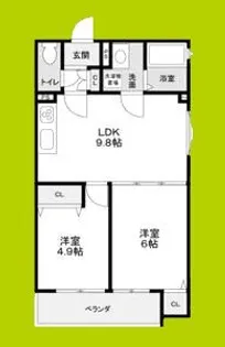CASA CALMA菱木【3階】の間取り