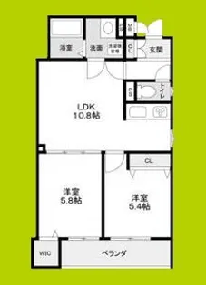 CASA CALMA菱木【2階】の間取り