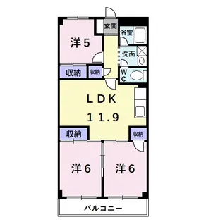 レジデンス二反田【3階】の間取り