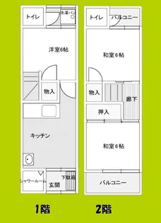 大阪府大阪市東淀川区豊新4丁目【一戸建】の間取り