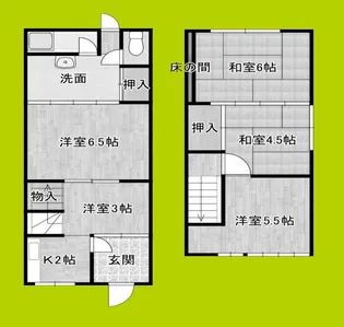 大阪府大阪市東成区大今里1丁目【一戸建】の間取り