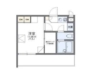 レオパレスセジュール新保【3階】の間取り
