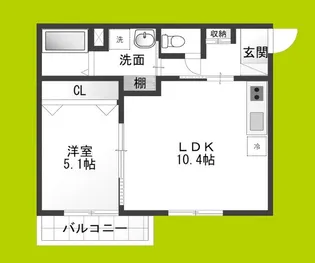 Cedar Hall Yamada One【1階】の間取り