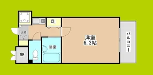 プレサンス難波WEST【6階】の間取り