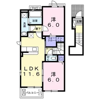 2LDKの間取り画像