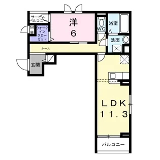 コンパル・りんくう【2階】の間取り