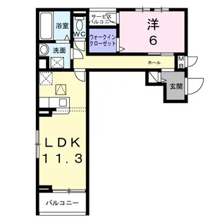 コンパル・りんくう【1階】の間取り