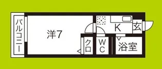 フレグランス北田辺【1階】の間取り