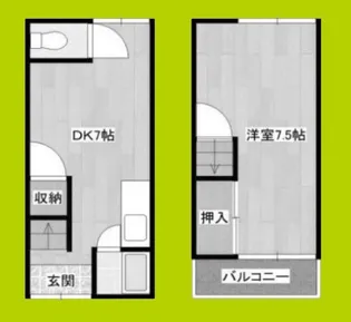 大阪府大阪市東住吉区矢田7丁目【一戸建】の間取り