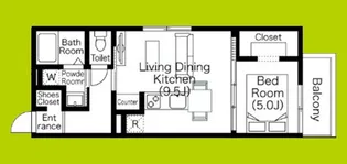 1LDKの間取り画像