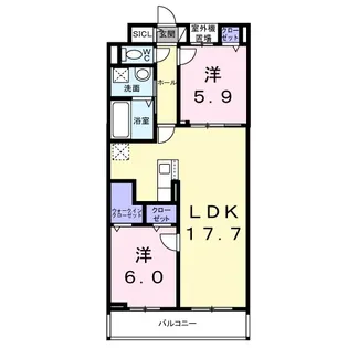 EXCEED箕面【3階】の間取り