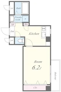 エルシャ千鳥橋【5階】の間取り