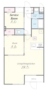 フレール緑地公園アネックス【3階】の間取り