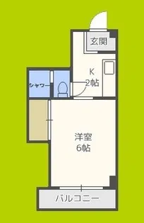 シティーハイツ福島【6階】の間取り