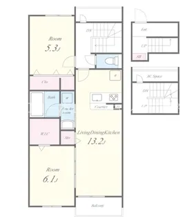 アーサー住之江【3階】の間取り