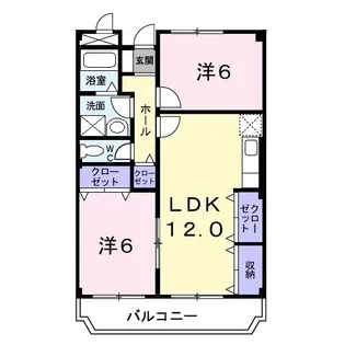 フリーダム中村【3階】の間取り