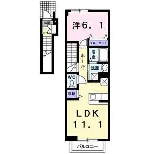 1LDKの間取り画像