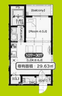 F asecia Phanes【1階】の間取り