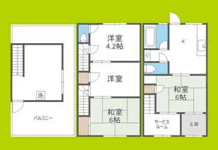 大阪府大阪市福島区大開1丁目【一戸建】の間取り