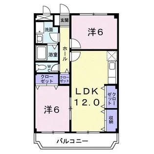 2LDKの間取り画像
