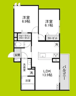 アンバーキューブC【2階】の間取り