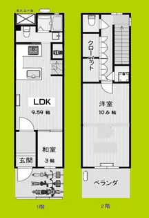 大阪府大阪市都島区都島北通1丁目【一戸建】の間取り