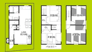大阪府大阪市西淀川区福町1丁目【一戸建】の間取り