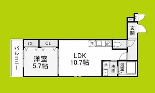 1LDKの間取り画像