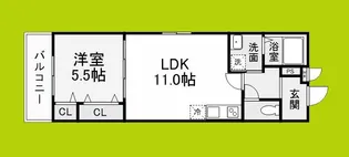 1LDKの間取り画像