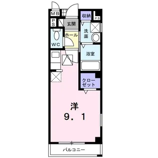 ロ−レル黒田【1階】の間取り