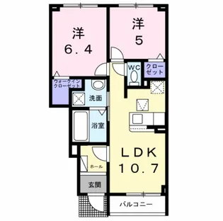 モンターニュ【1階】の間取り