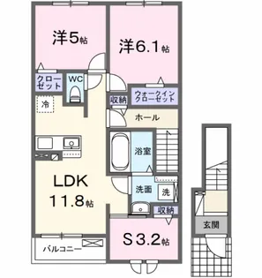 モンターニュ【2階】の間取り
