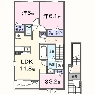 モンターニュ【2階】の間取り