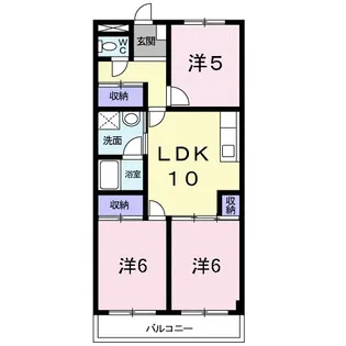 サウスタウンF【2階】の間取り