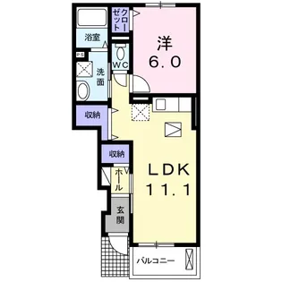 アルベーロディリモーネI【1階】の間取り