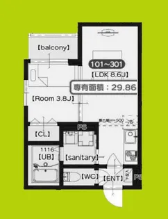 SAKURA RIVER【2階】の間取り
