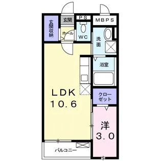 1LDKの間取り画像