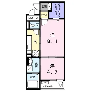 1LDKの間取り画像