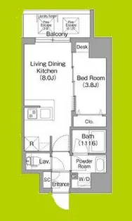 コンフォリア・リヴ桜川ソルテラス【3階】の間取り