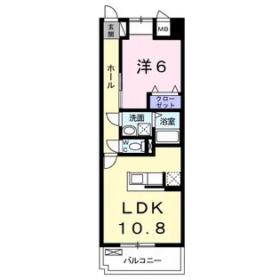1LDKの間取り画像
