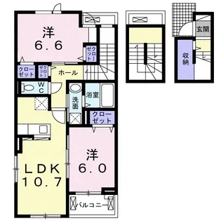 ビラカルロッタ【3階】の間取り