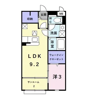 1LDKの間取り画像