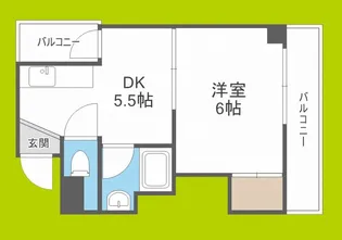 コーポイン長居A棟【5階】の間取り