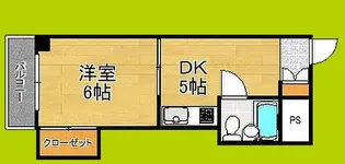 ギャレ住之江【3階】の間取り