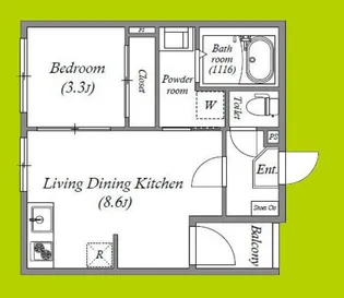ハーモニーテラス安立IV【3階】の間取り