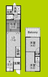 大阪府大阪市生野区田島1丁目【一戸建】の間取り
