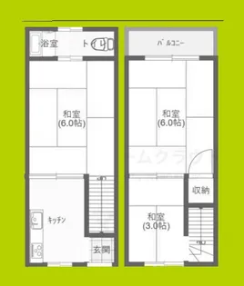 大阪府大阪市港区市岡1丁目【一戸建】の間取り