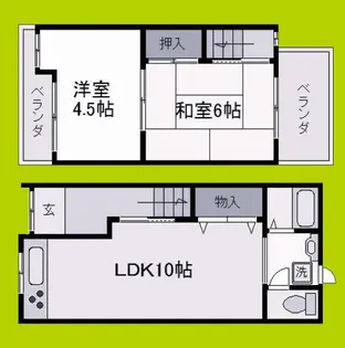 大阪府大阪市平野区喜連1丁目【一戸建】の間取り